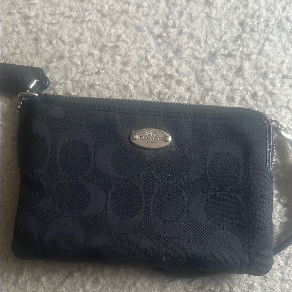 Coach Black Clutch with Signature Monogram